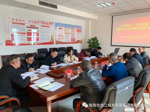 市龍江集團黨支部召開“不忘初心、牢記使命”專題組織生活會和民主評議黨員會議
