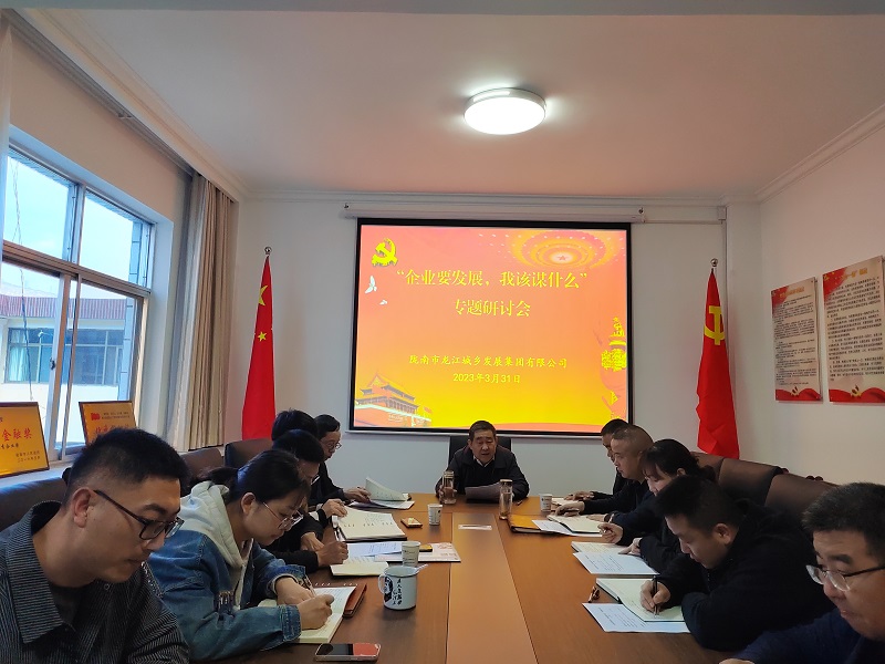 【“三抓三促”行動(dòng)進(jìn)行時(shí)】市龍江城鄉(xiāng)集團(tuán)開(kāi)展“隴南要發(fā)展，我該謀什么”——圍繞“加快集團(tuán)公司高質(zhì)量發(fā)展，我該謀什么”專題研討